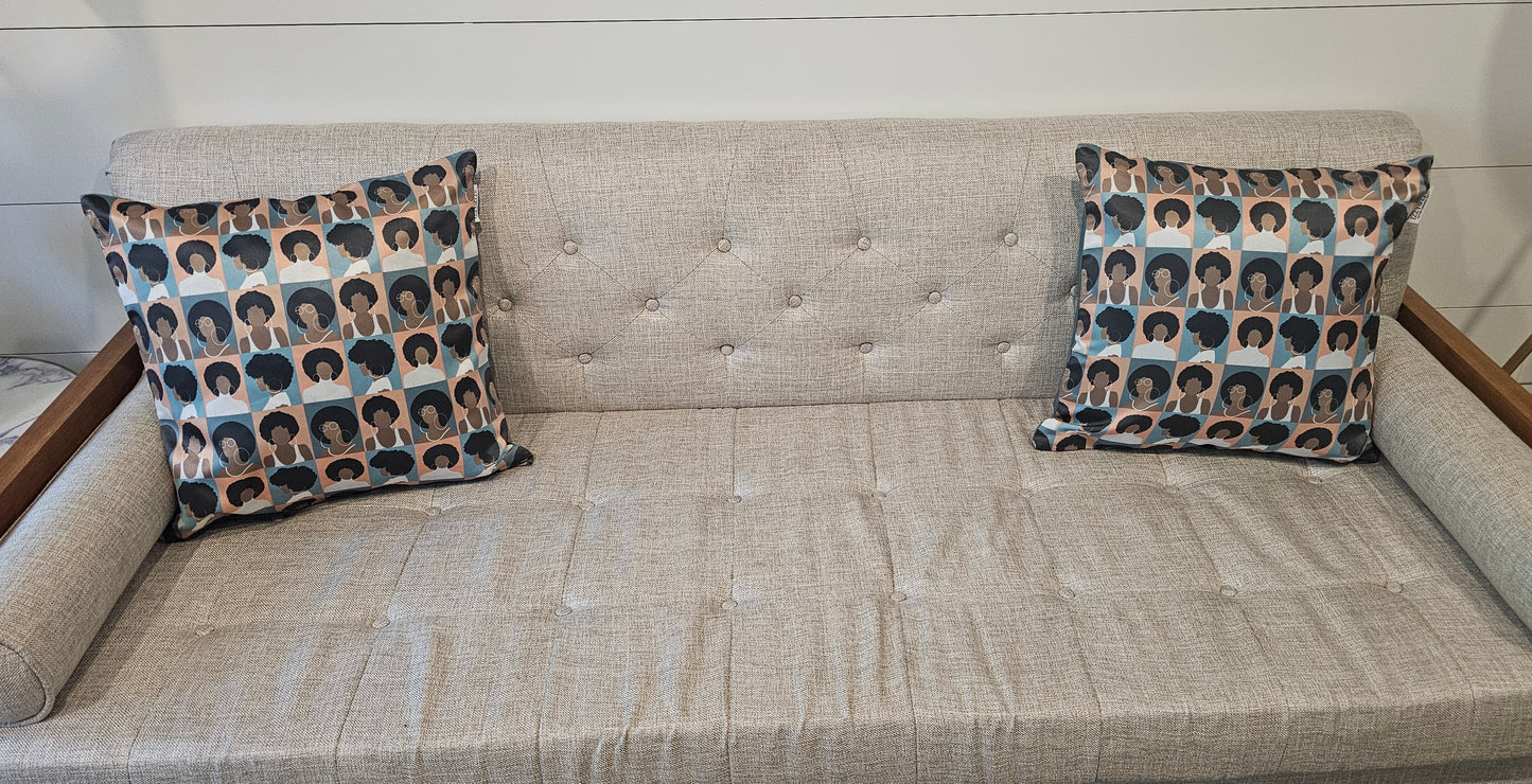 Afro Beauty Decorative Pillow Covers