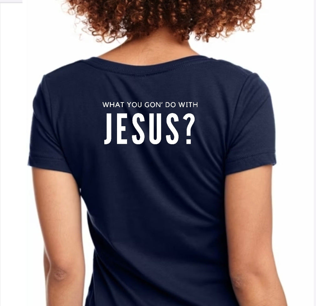 Speak Up For Jesus - V-Neck Women's Fitted Short-Sleeved T-Shirt