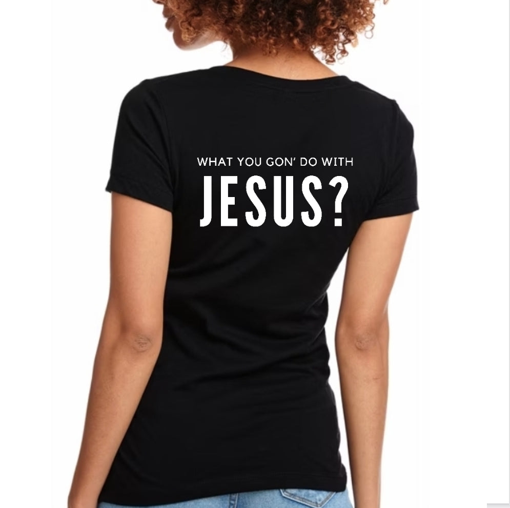 Speak Up For Jesus - V-Neck Women's Fitted Short-Sleeved T-Shirt