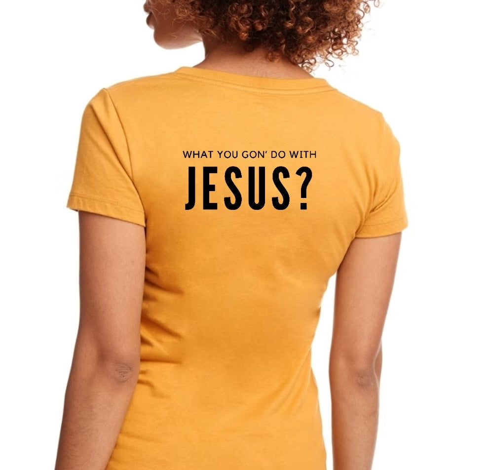 Speak Up For Jesus - V-Neck Women's Fitted Short-Sleeved T-Shirt