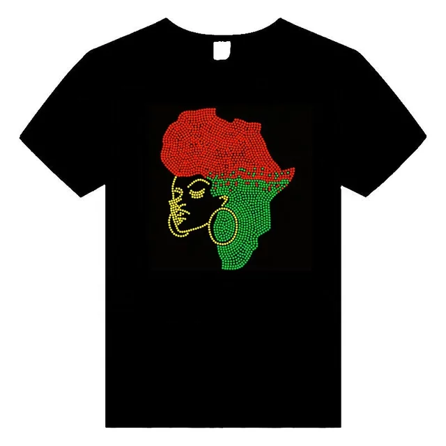 African Queen Rhinestone Short-Sleeve Tees