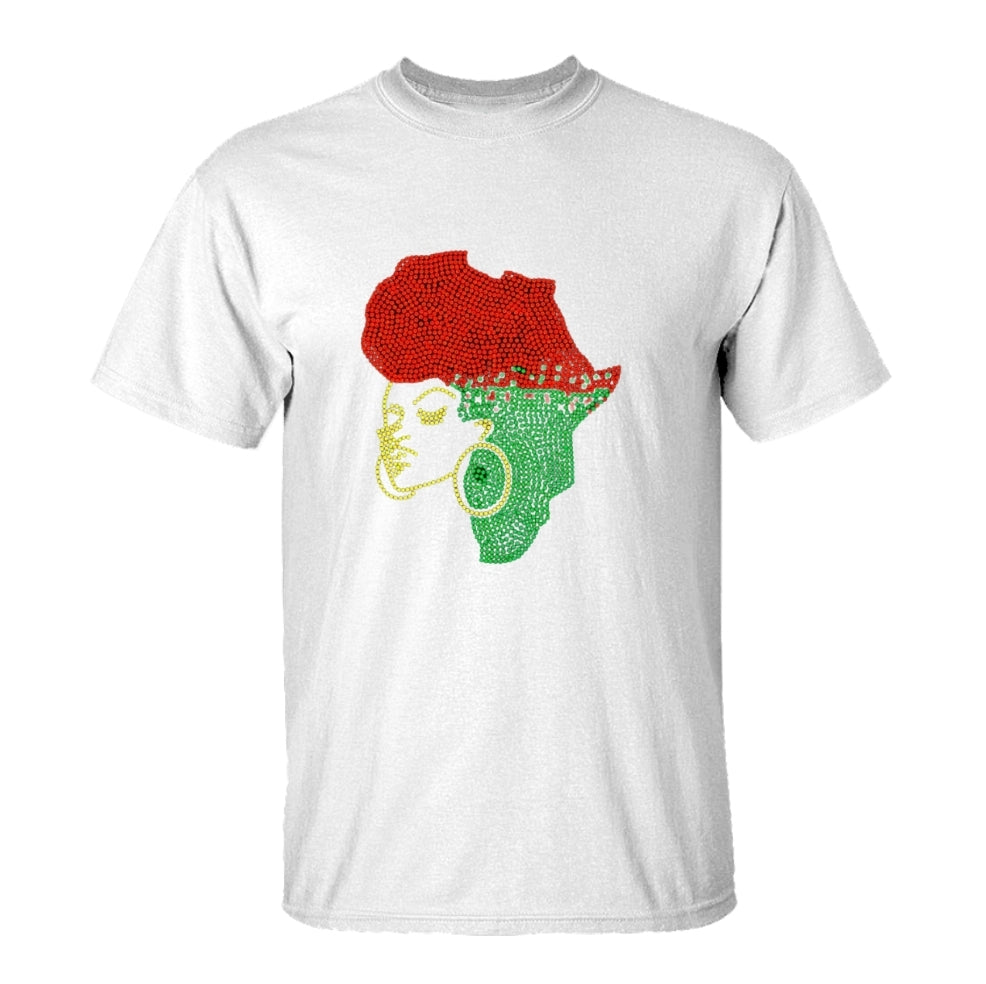 African Queen Rhinestone Short-Sleeve Tees