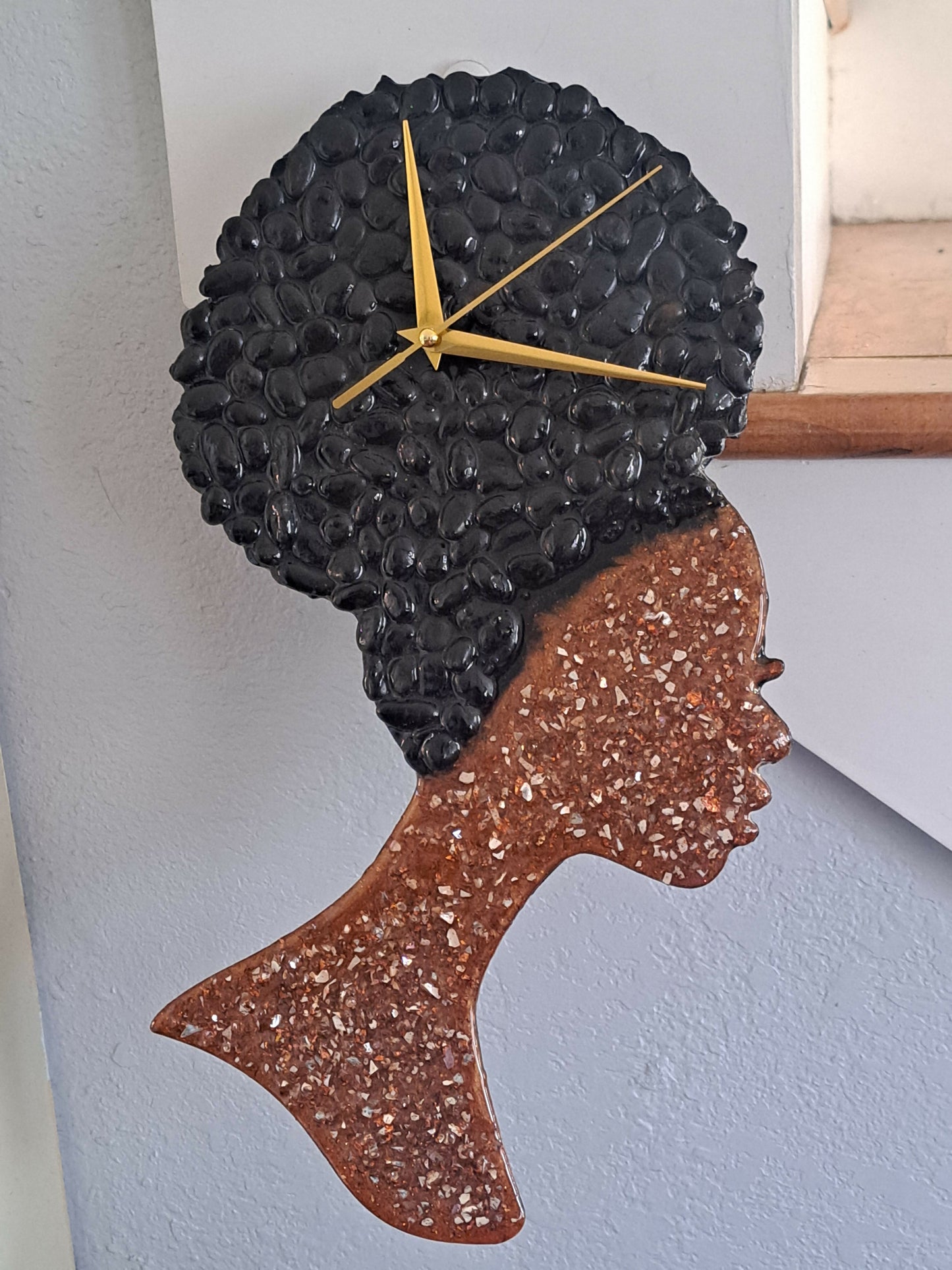 Resin8vibes Black Girl Magic Wall Clocks