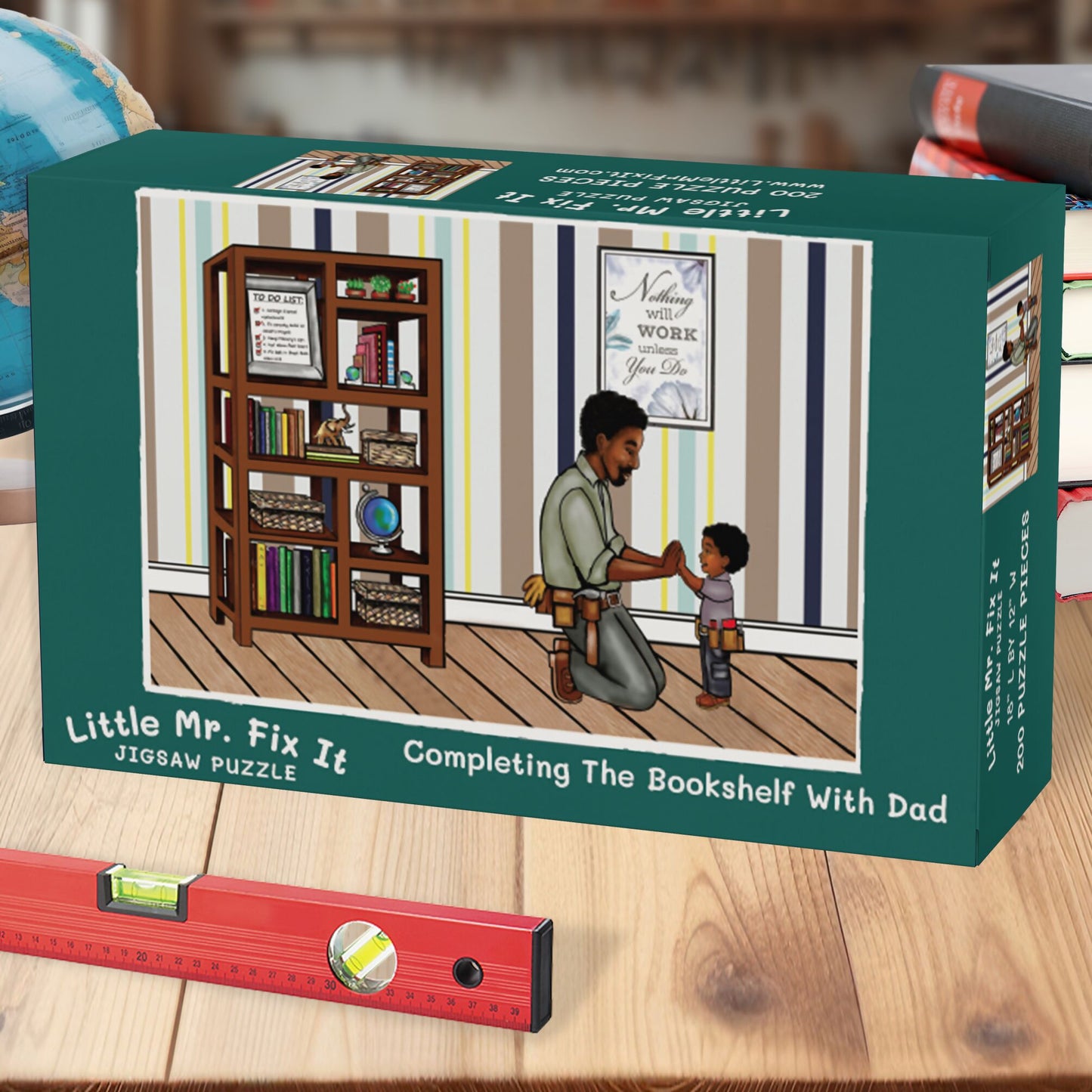 Little Mr. Fix It Jigsaw Puzzle, Completing The Bookshelf With Dad