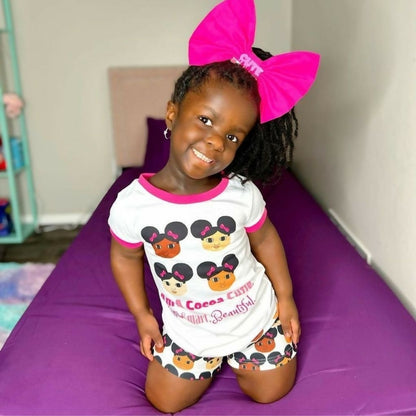 Cocoa Cutie Afro Puffs Affirmation Kid's Three-Piece Pajamas