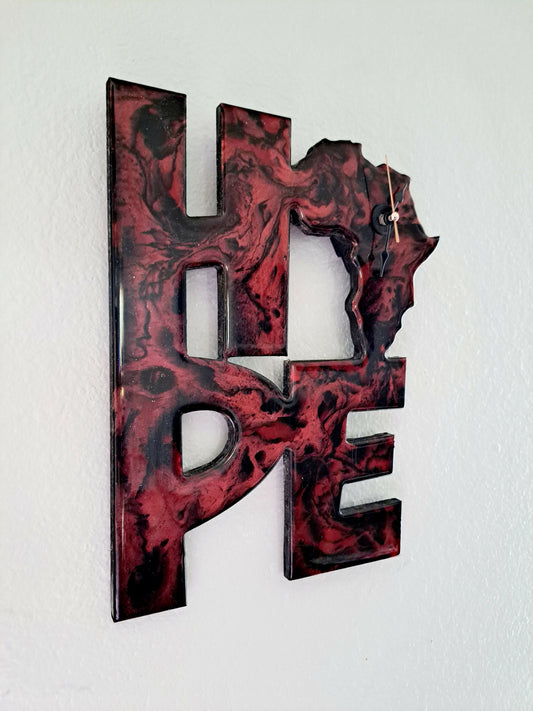 Resin8Vibes HOPE Wall Clock