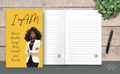 6 X 9 Journal or Planner Front Cover and Interior (3) I AM