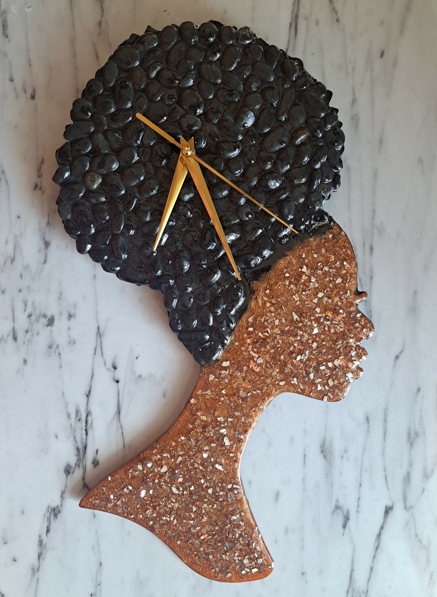 Resin8vibes Black Girl Magic Wall Clocks