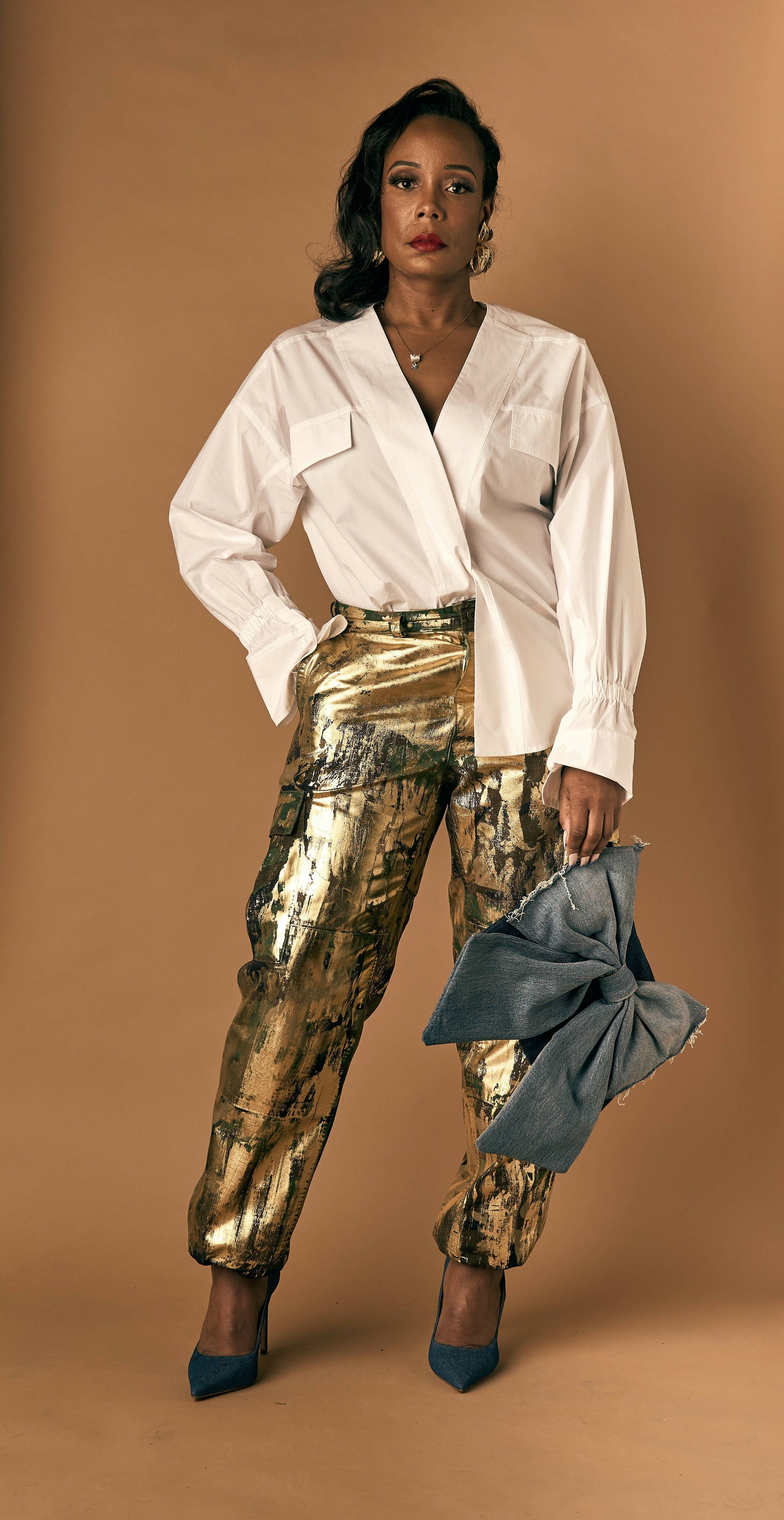 Exclusive Gold-Foiled Camoflage Cargo Pants - Limited Edition