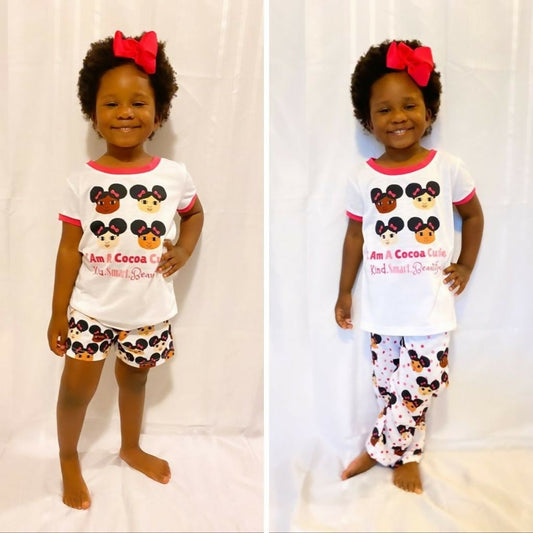 Cocoa Cutie Afro Puffs Affirmation Kid's Three-Piece Pajamas