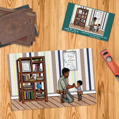 Little Mr. Fix It Jigsaw Puzzle, Completing The Bookshelf With Dad