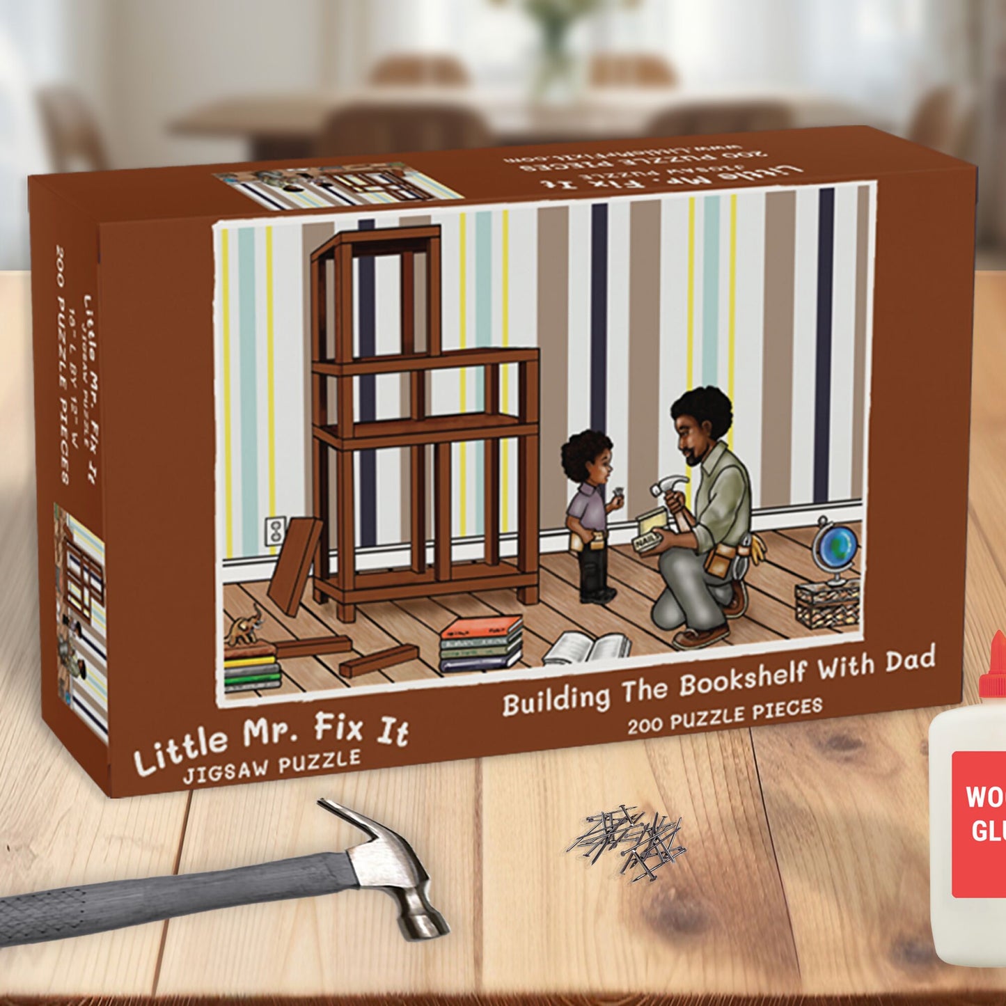 Little Mr. Fix It Jigsaw Puzzle, Building The Bookshelf With Dad