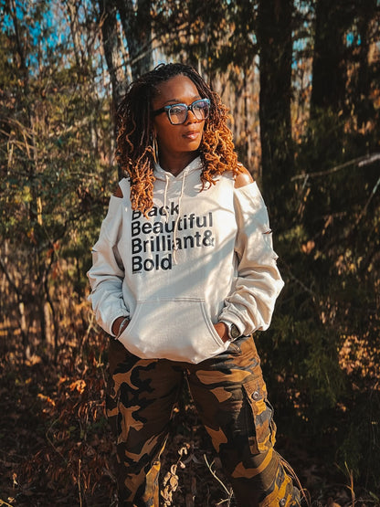 Limited Edition Black, Beautiful, Brilliant & Bold Hoodie - Tan
