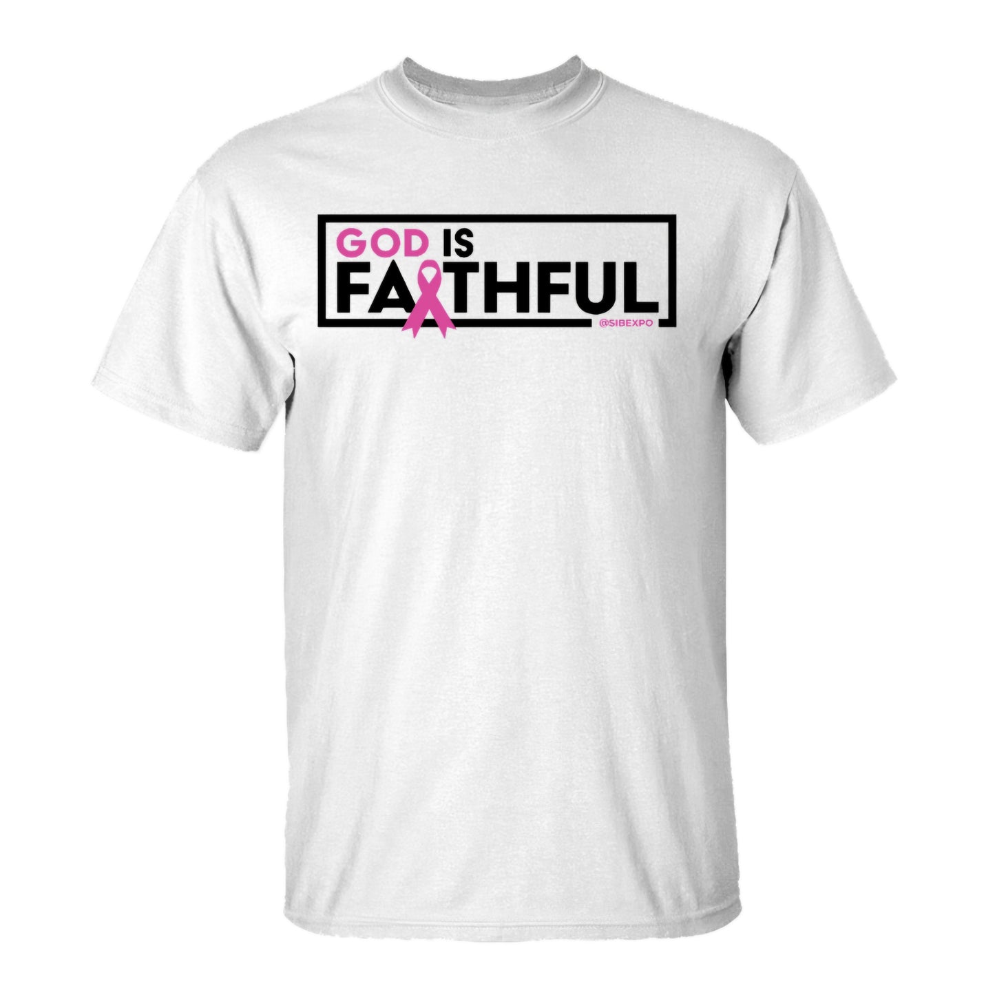 Clearance - God is Faithful Unisex Tee - Breast Cancer Awareness