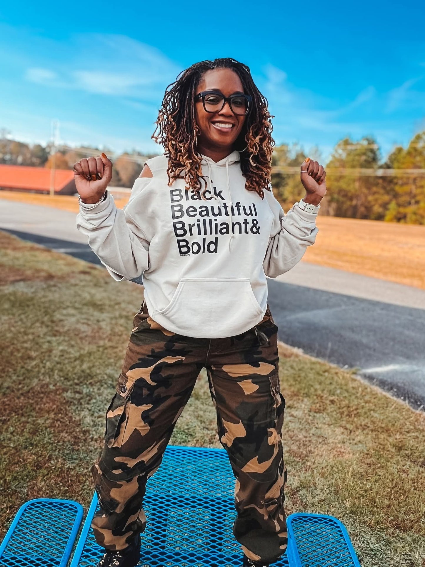 Limited Edition Black, Beautiful, Brilliant & Bold Hoodie - Tan