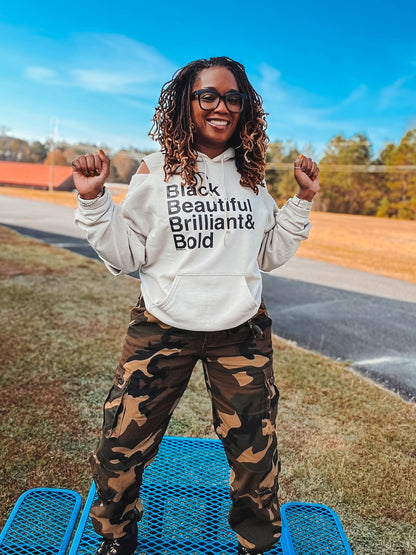 Limited Edition Black, Beautiful, Brilliant & Bold Hoodie - Tan