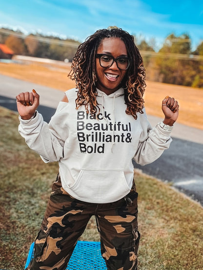 Limited Edition Black, Beautiful, Brilliant & Bold Hoodie - Tan
