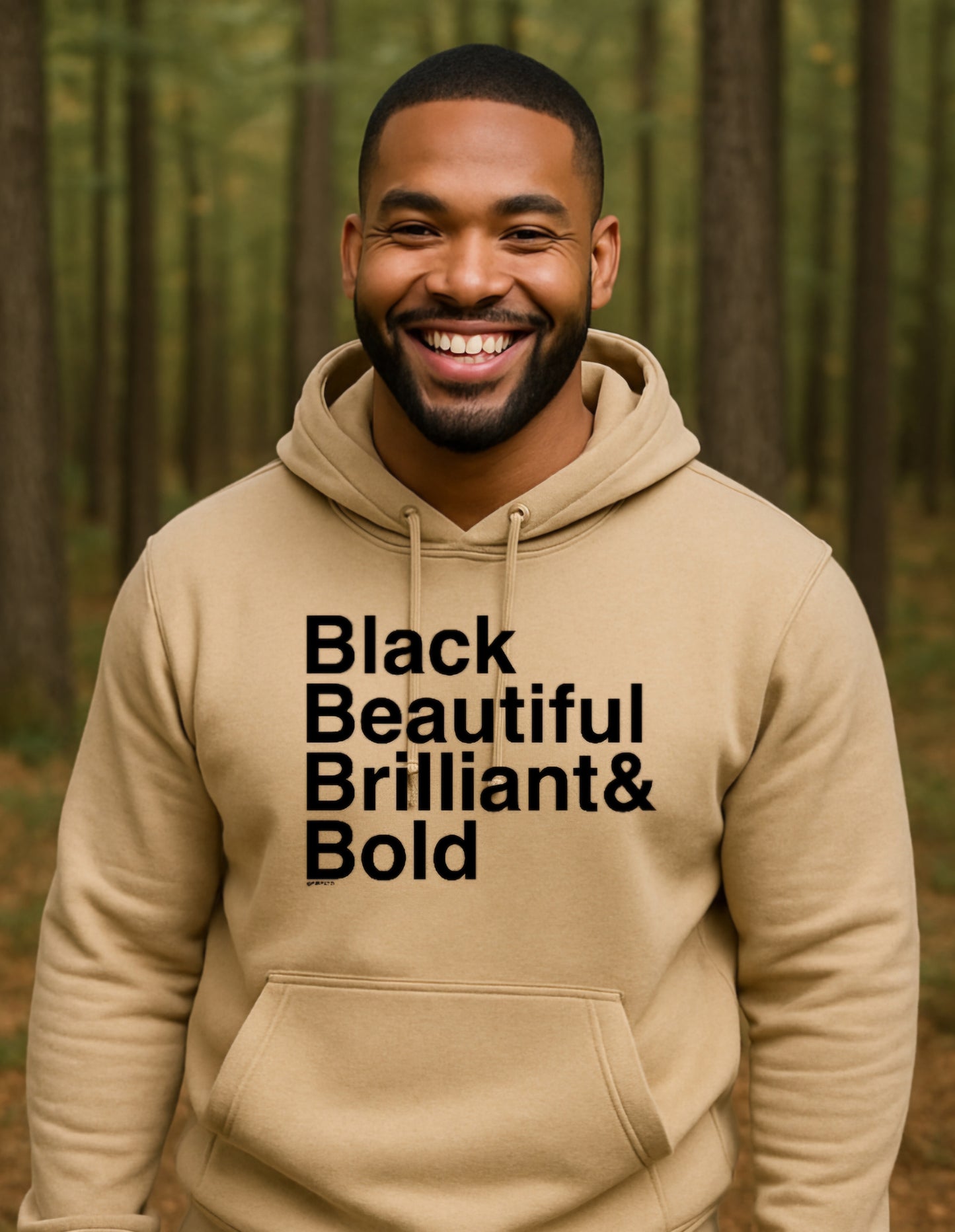 Limited Edition Black, Beautiful, Brilliant & Bold Hoodie - Tan