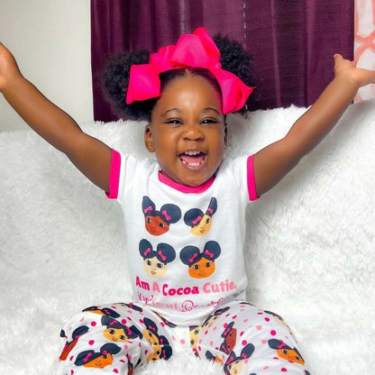 Cocoa Cutie Afro Puffs Affirmation Kid's Three-Piece Pajamas