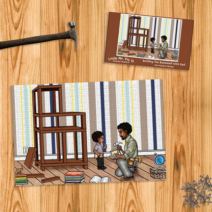 Little Mr. Fix It Jigsaw Puzzle, Building The Bookshelf With Dad