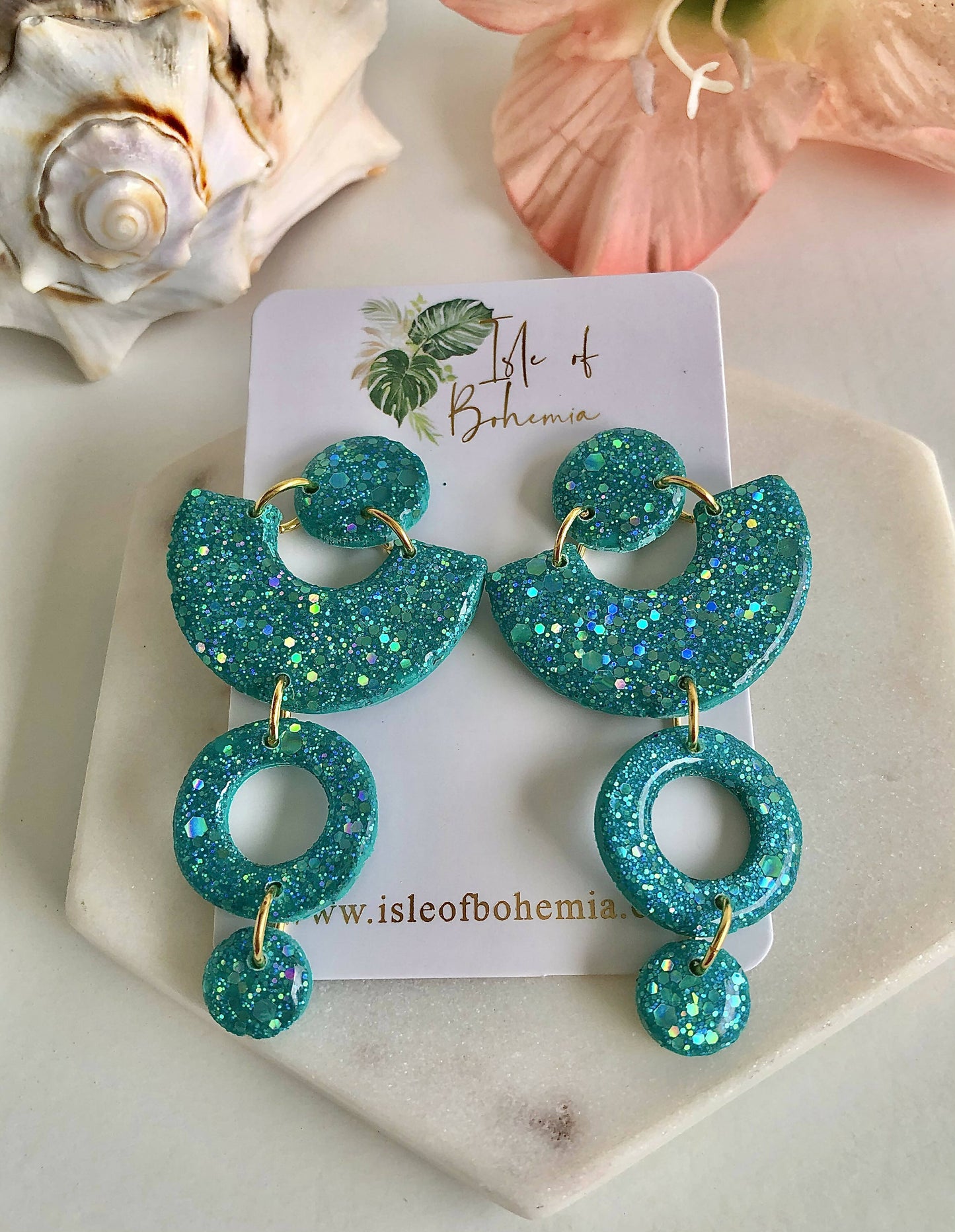 All That Glitters Earrings - Bright Turquoise