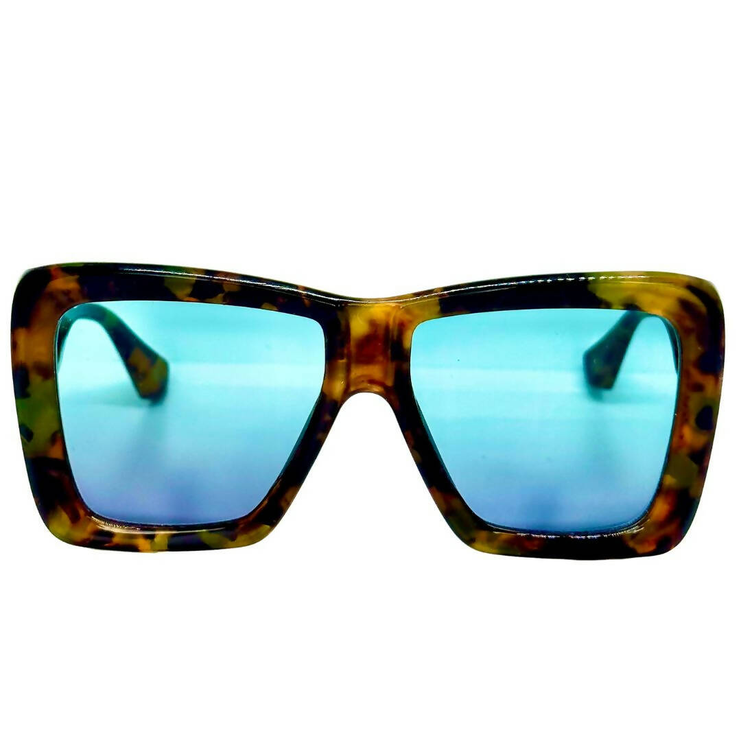 U MAKE ME WANNA RUBI NOIRE RETRO OVERSIZED SQUARE SUNGLASSES