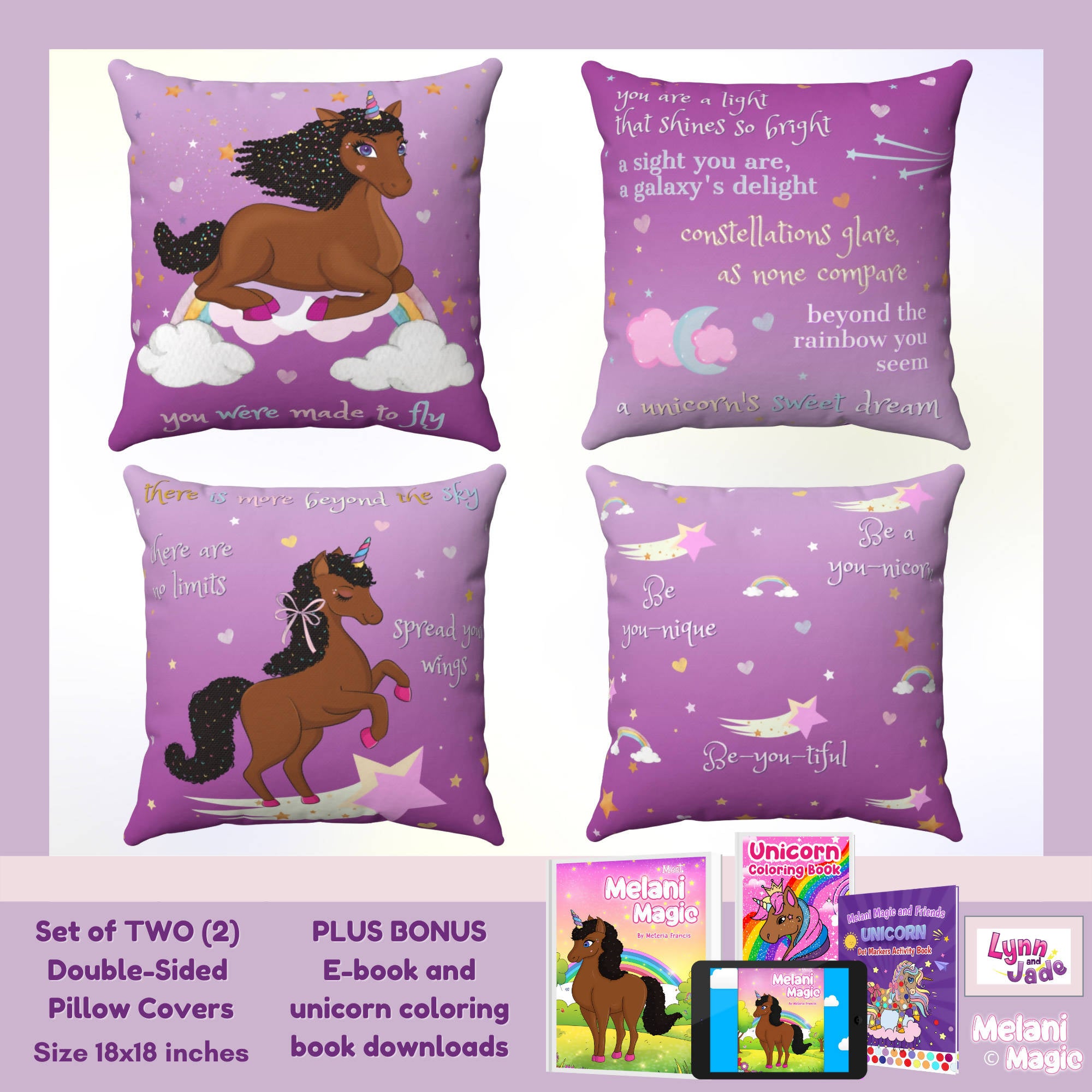 Melani Magic 18x18in Pillow Covers and E-Book Bundle