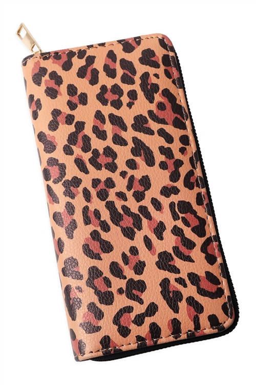 The Trendy Clutch Zipper Wallet- Animal Print