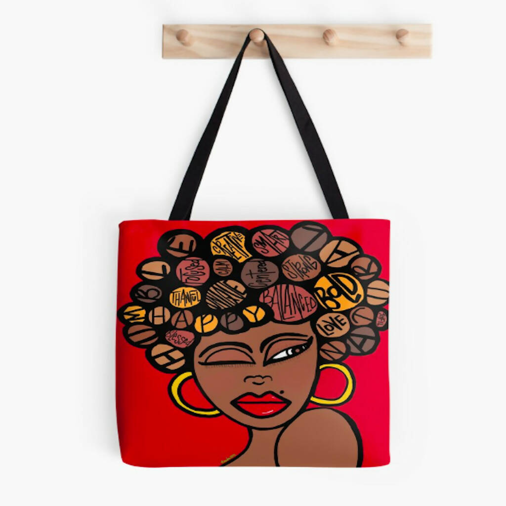 "The Winking Lady" Tote Bag - Artful Hues by Annika Jones