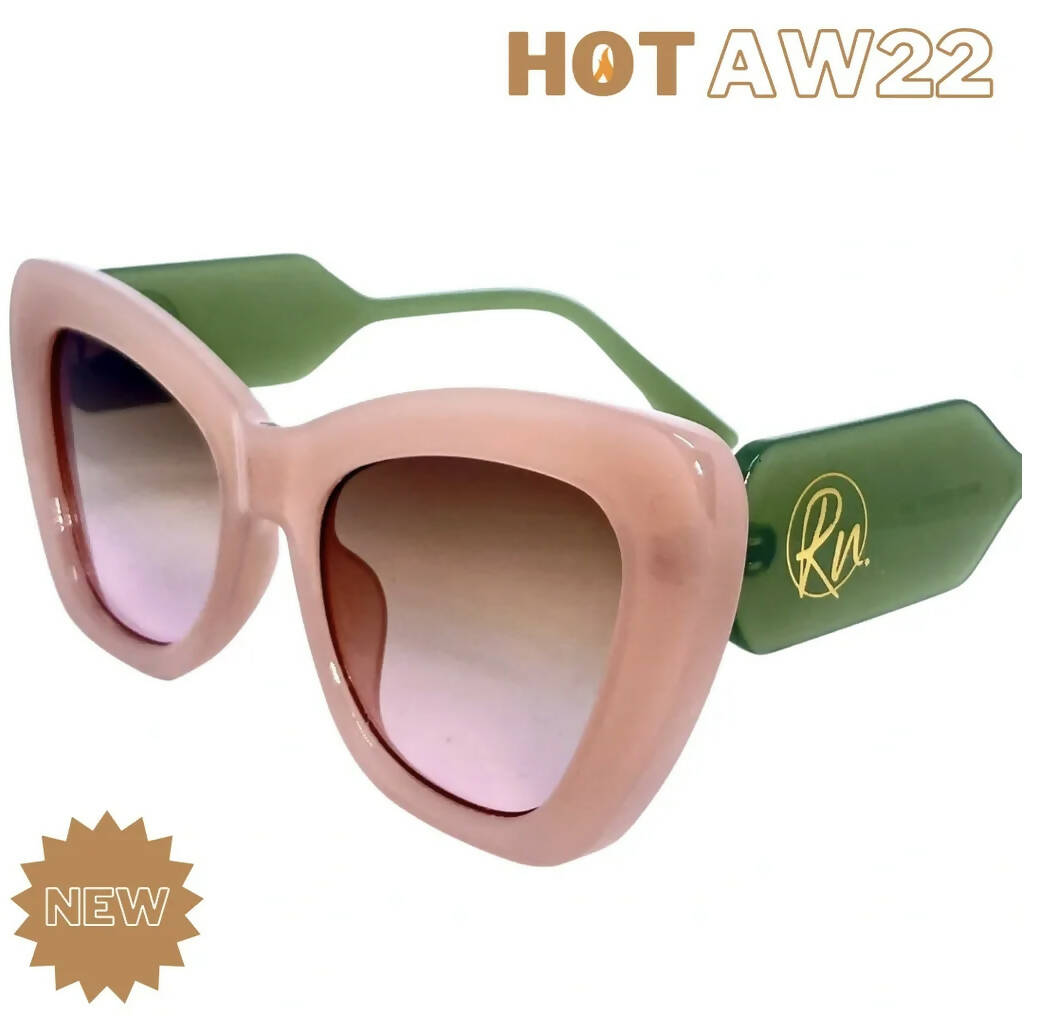 NO ORDINARY LOVE - RUBI NOIRE PINK & GREEN SUNGLASSES