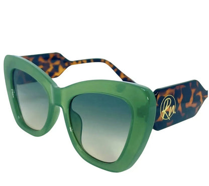 NO ORDINARY LOVE - RUBI NOIRE PINK & GREEN SUNGLASSES