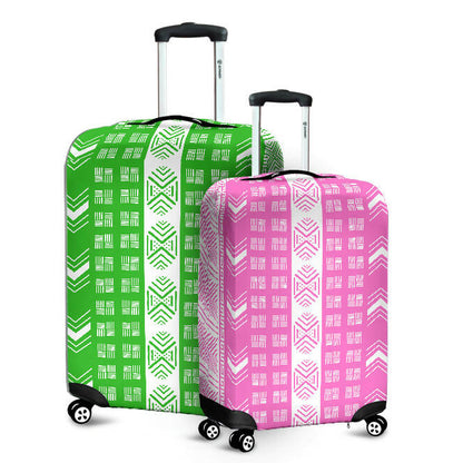 Luggage Cover - Pink and White Mud Cloth