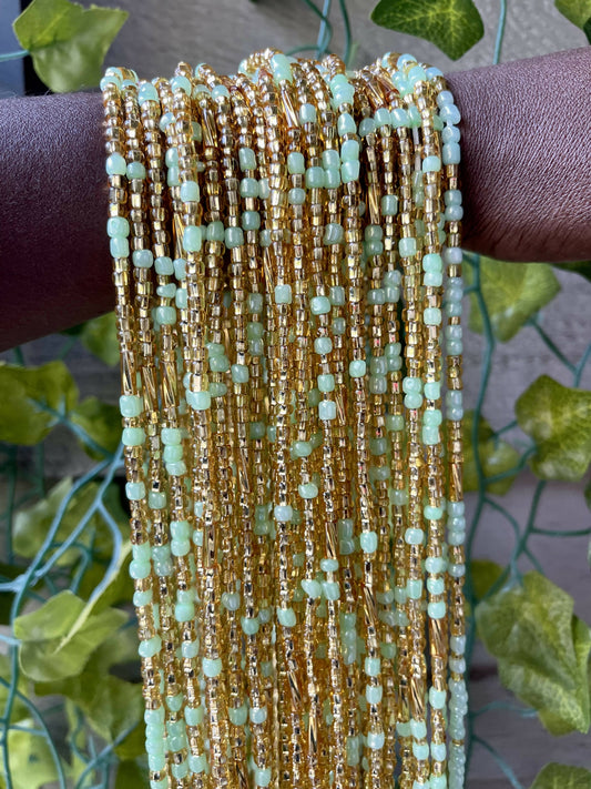 Teal and Gold Waist Beads