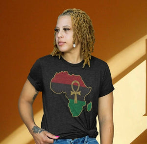 Africa Ankh Rhinestone Short-Sleeved T-Shirt