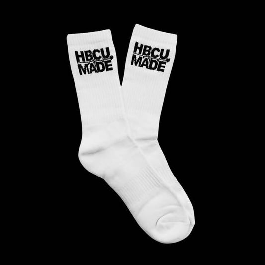 White HBCU MADE Socks