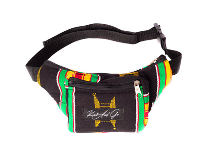 Black Kente Woven Fanny Pack