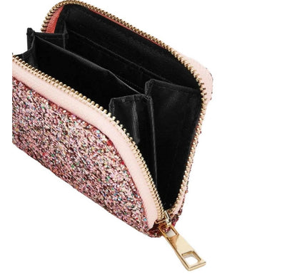 The Trendy Clutch Mini Wallet- Pink Sequins