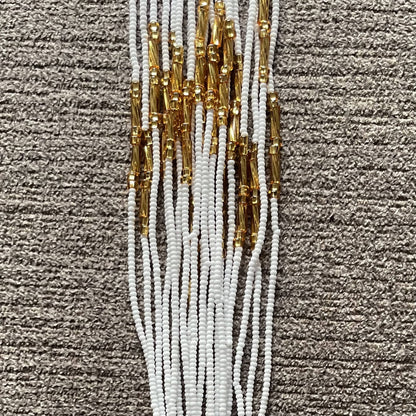 White and Gold Waist beads
