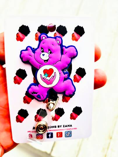 Purple Health Care Bears ID Badge