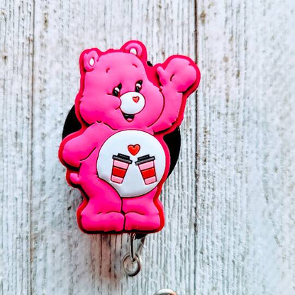 Pink Health Care Bears ID Badge