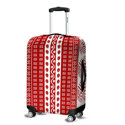 Luggage Cover - Red and White Mud Cloth