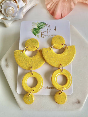 All That Glitters Earrings - Bright Yellow