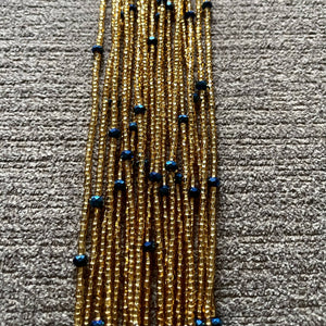 Gold and Navy Waist beads
