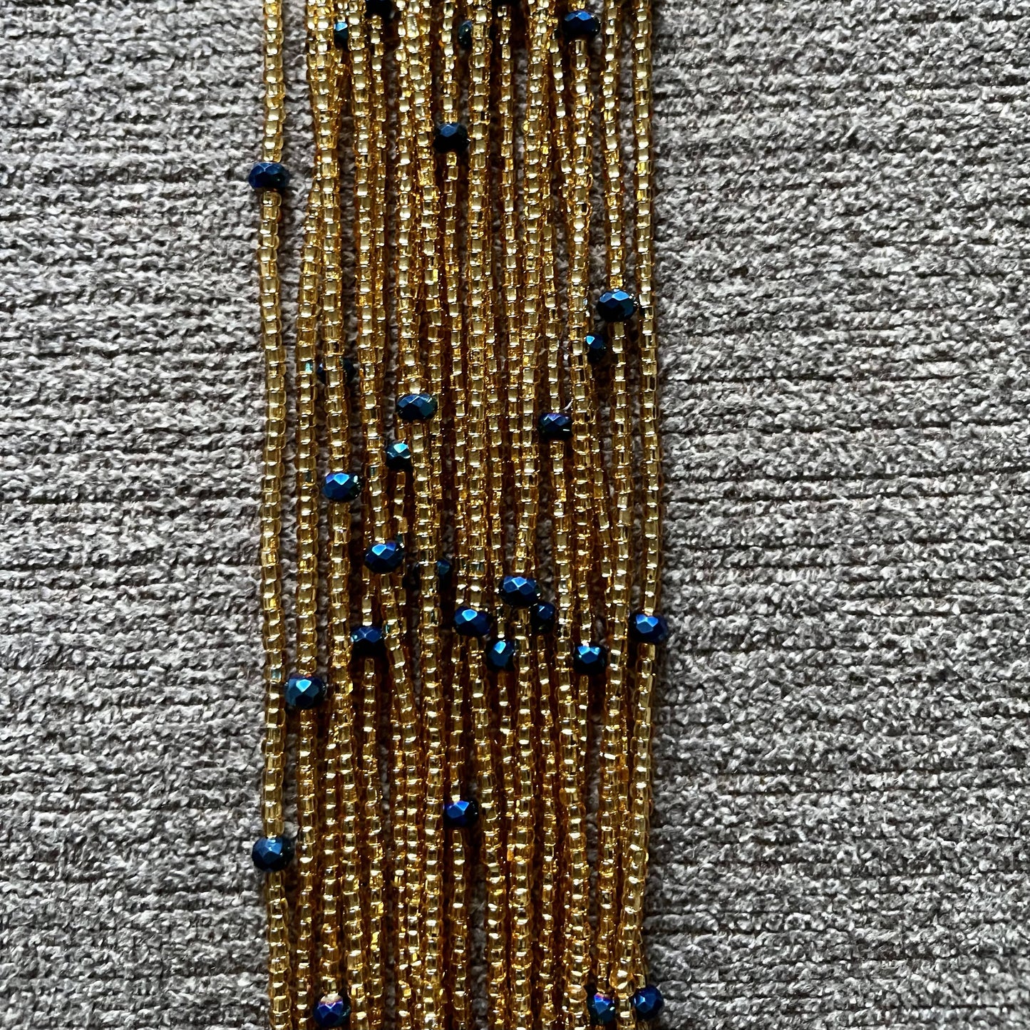 Gold and Navy Waist beads
