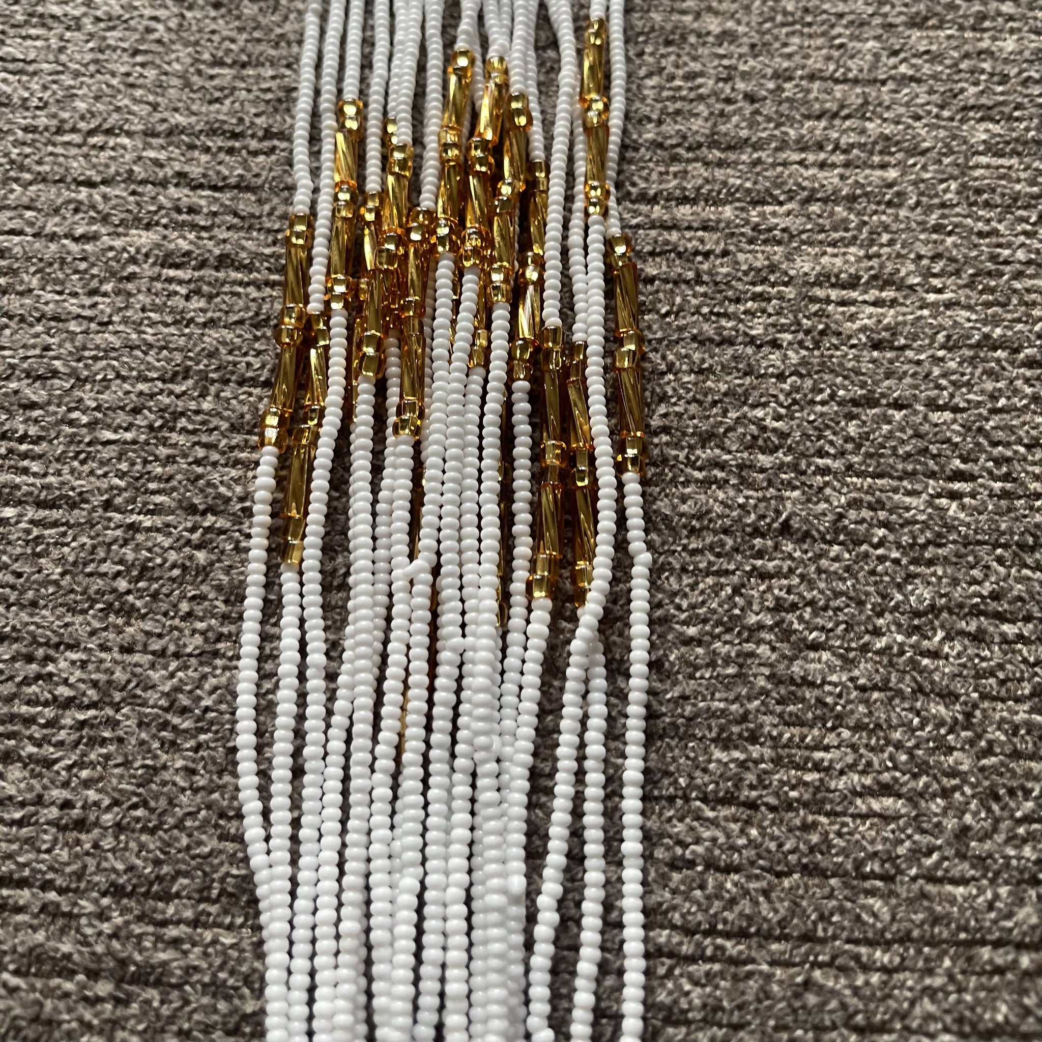 White and Gold Waist beads SIBEXPO
