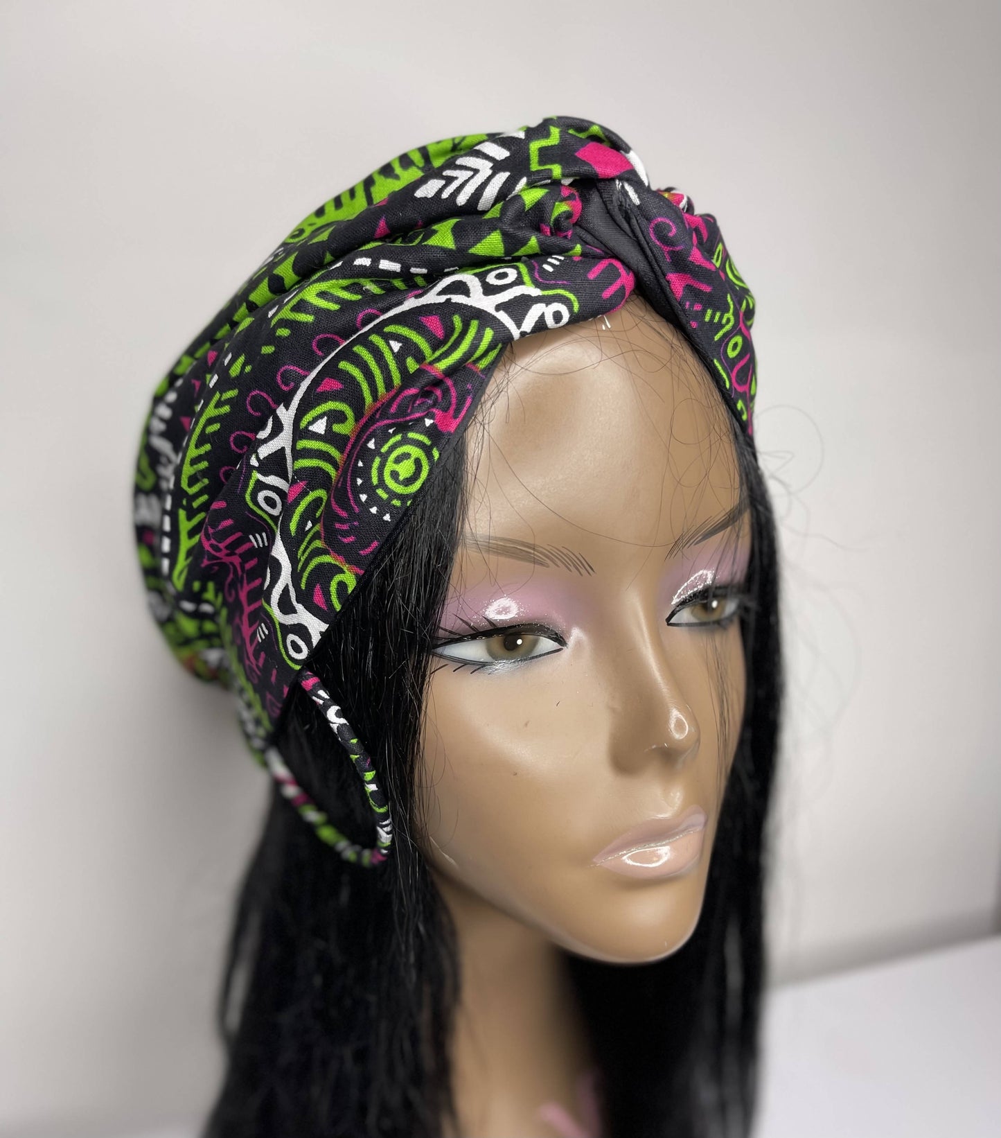 Turban lined Satin Headwraps with Earrings