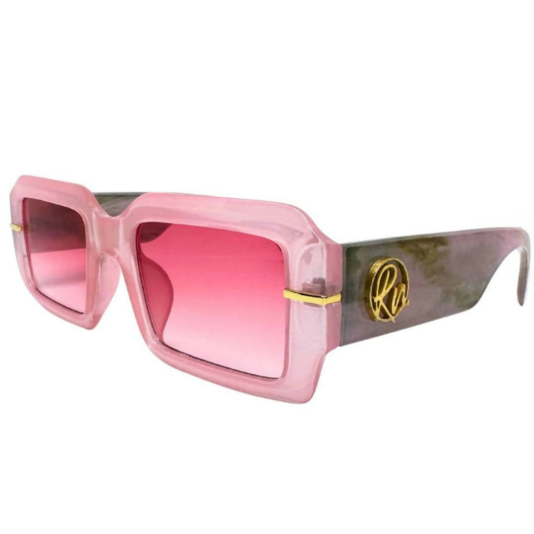 I WANNA KNOW RUBI NOIRE RECTANGLE SUNGLASSES