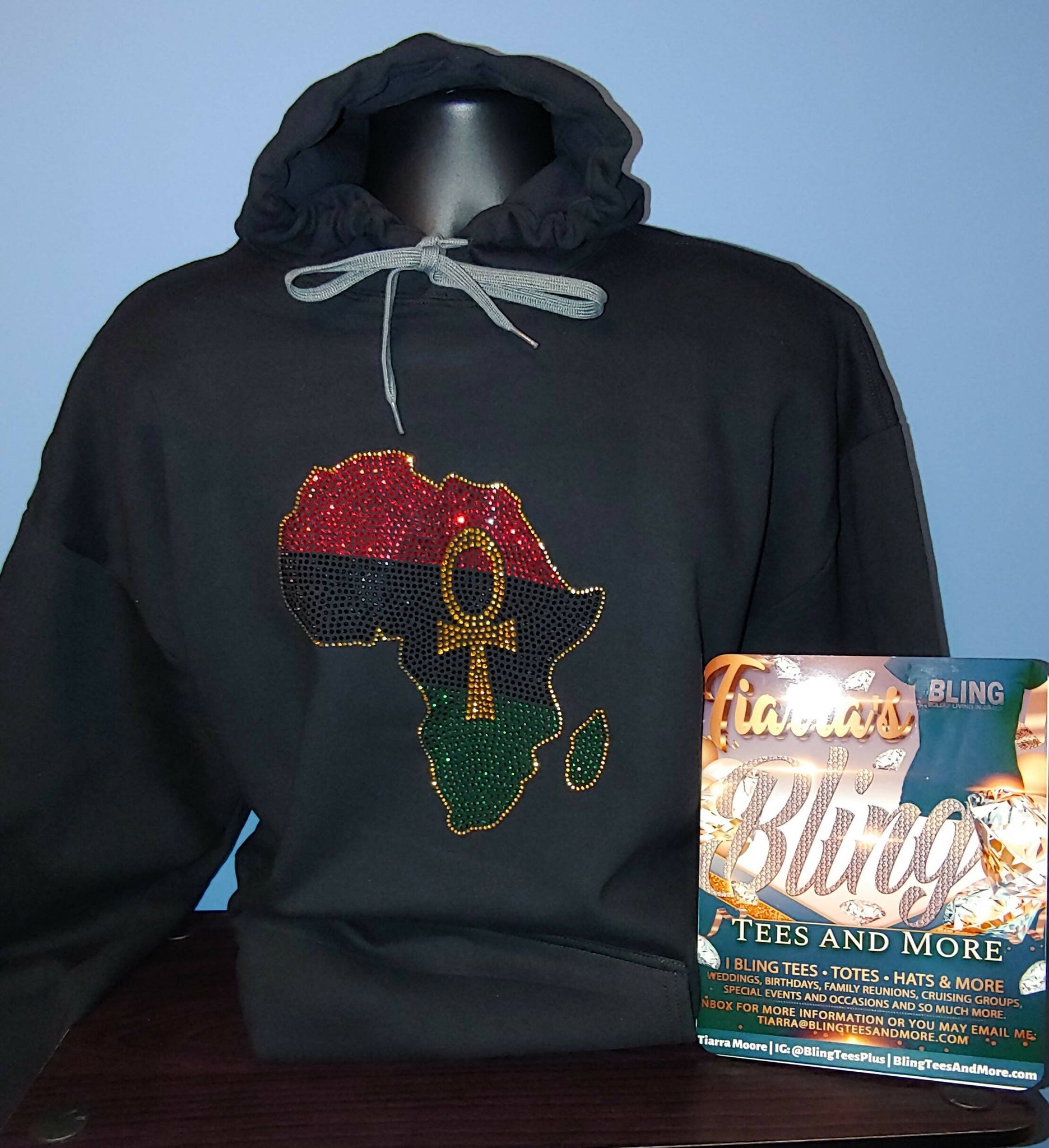 Africa Ankh Rhinestone Short-Sleeved T-Shirt