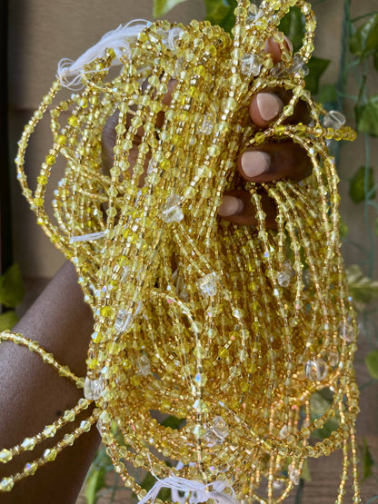 Green and Gold Butterflies Waist Beads