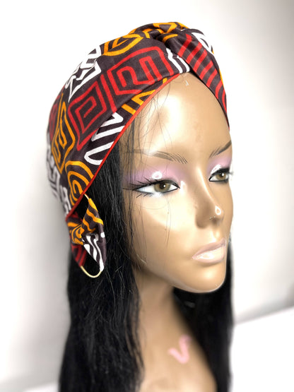 Turban lined Satin Headwraps with Earrings